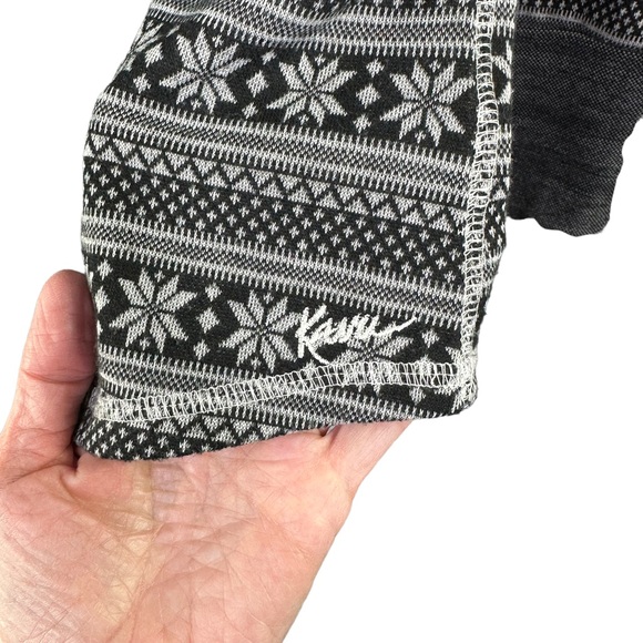 KAVU Longsleeved Knit Snowflake Pattern 1/4 Zip Base Layer Size L - Picture 5 of 8